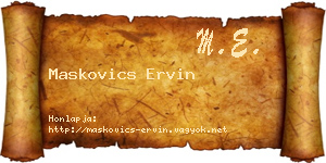 Maskovics Ervin névjegykártya